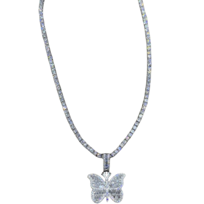 Butterfly Pendant Tennis Chain