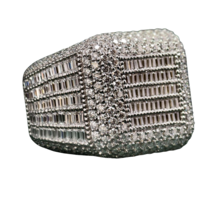 Baguette Diamond Iced Statement Ring