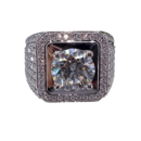 Iced Out Square Cluster Ring