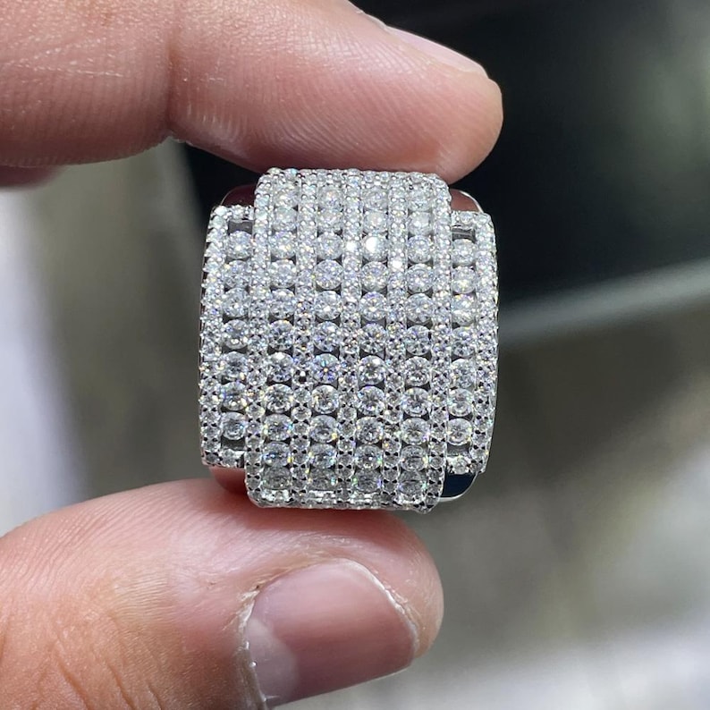 Bold Multi Row Diamond Ring - Image 5