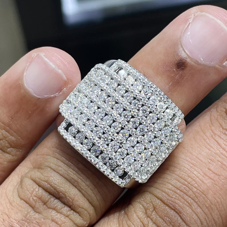 Bold Multi Row Diamond Ring - Image 6