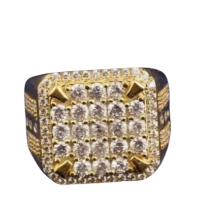 Iced Square Diamond Signet Ring