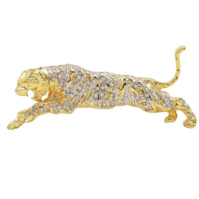 Diamond Pave Tiger Statement Brooch
