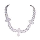 Diamond Cross Cuban Link Necklace