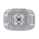 Octagon Halo Statement Diamond Ring