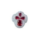 Luxury Ruby Diamond Cluster Ring