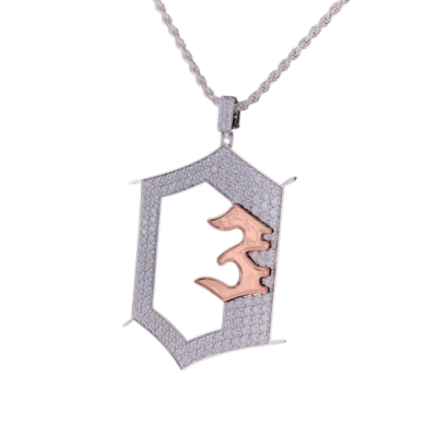 Two Tone Custom Initial Pendant