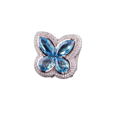 Luxury Sapphire Butterfly Ring