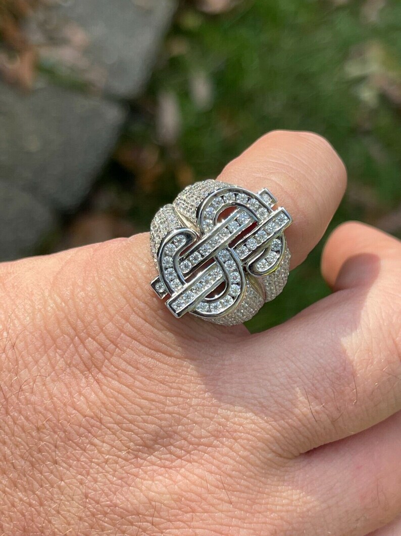 Iced Out Dollar Sign Ring - Image 4