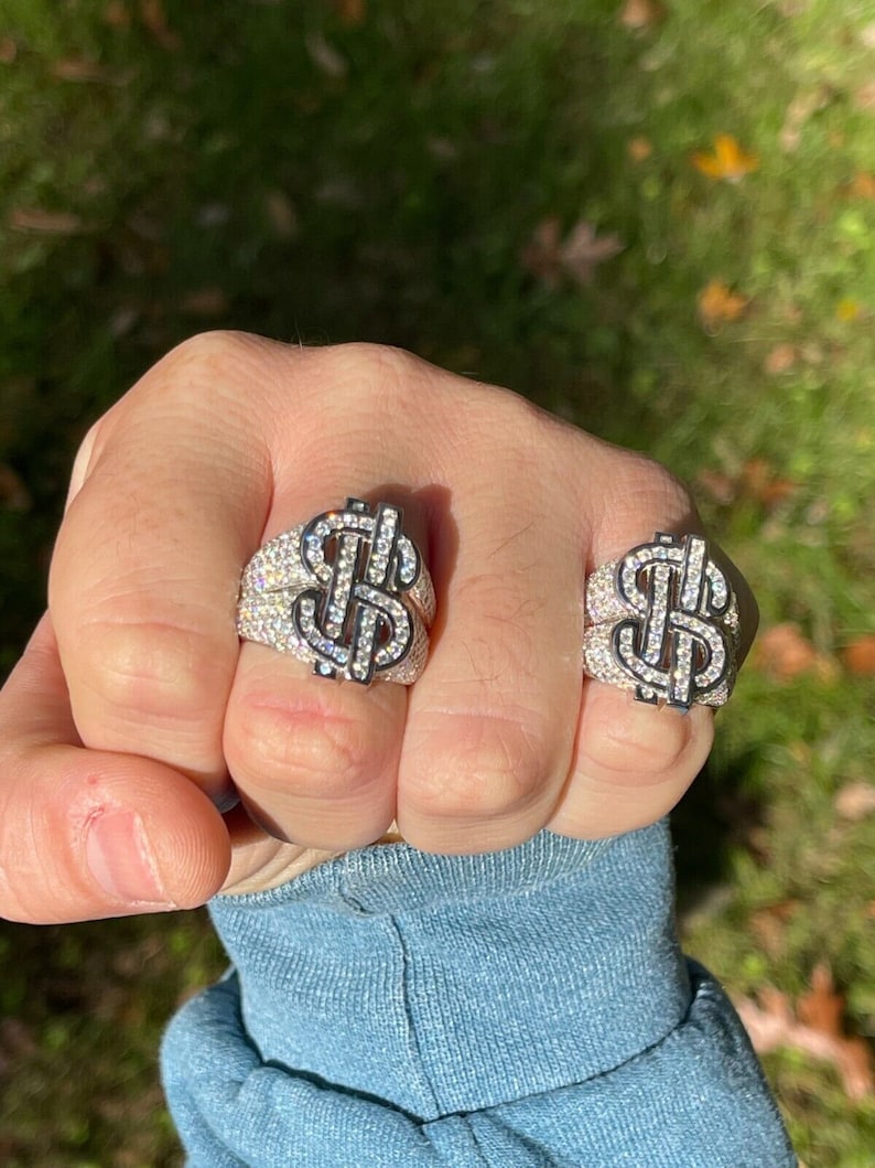 Iced Out Dollar Sign Ring - Image 3