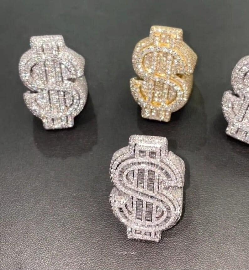 Iced Out Dollar Sign Ring - Image 5