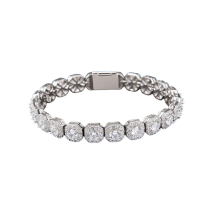 Octagon Halo Diamond Tennis Bracelet