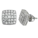 Square Pave Stud Earrings