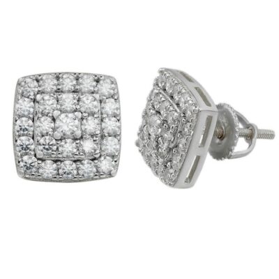 Square Pave Stud Earrings