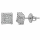 Square Stud Earrings Screw Back