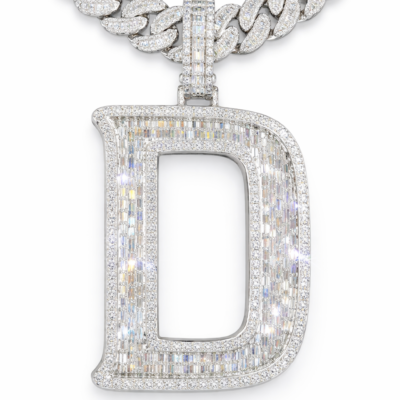 Diamond Baguette Initial Necklace