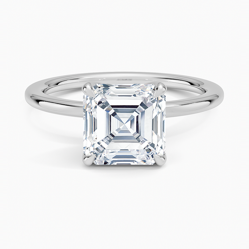 IGI Certified Lab Grown Diamond Engagement Ring Asscher Cut Solitaire for Women