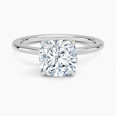 IGI Certified Lab Grown Diamond Engagement Ring Cushion Cut Solitaire for Women