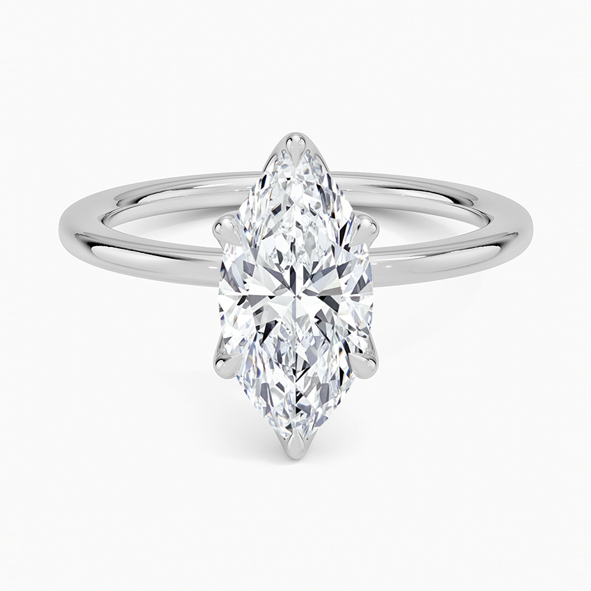 Lab Grown Diamond Engagement Ring Marquise Cut Solitaire for Women