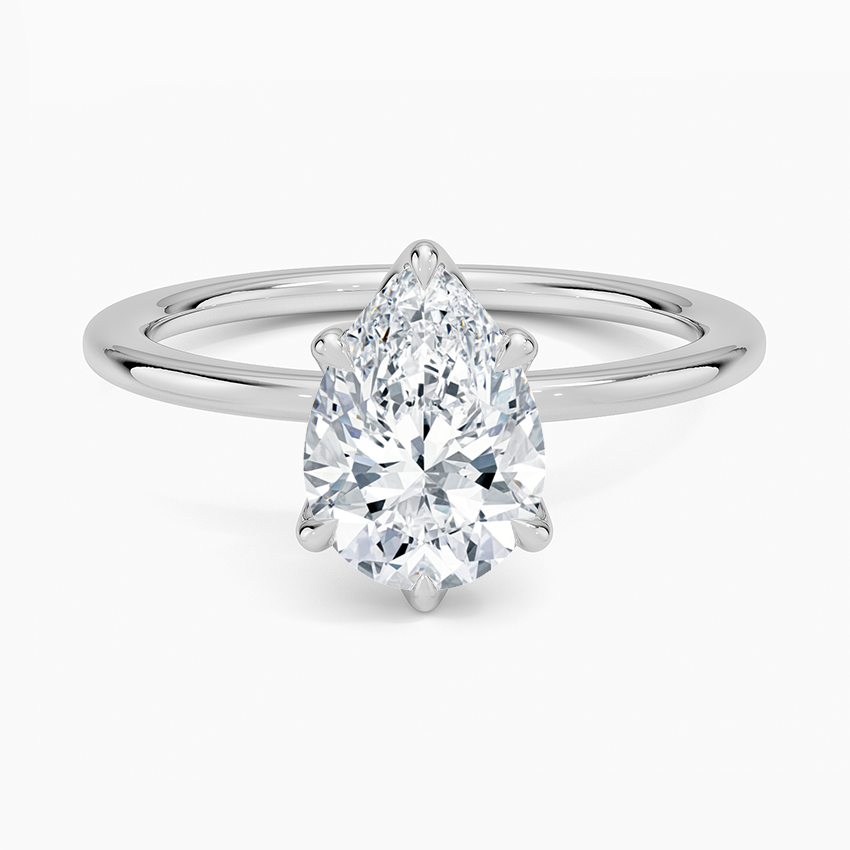 IGI Certified Lab Grown Diamond Engagement Ring Pear Cut Solitaire for Women