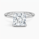 IGI Certified Lab Grown Diamond Engagement Ring Princess Cut Solitaire for Women