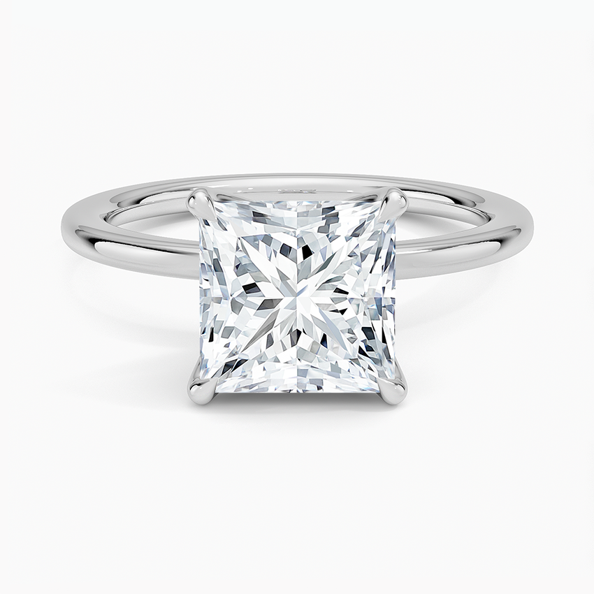 Lab Grown Diamond Engagement Ring Princess Cut Solitaire for Women