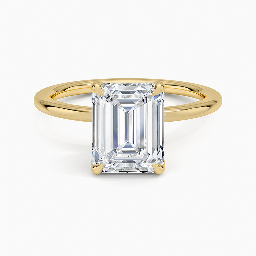 Lab Grown Diamond Engagement Ring Emerald Cut Solitaire for Women - Image 5