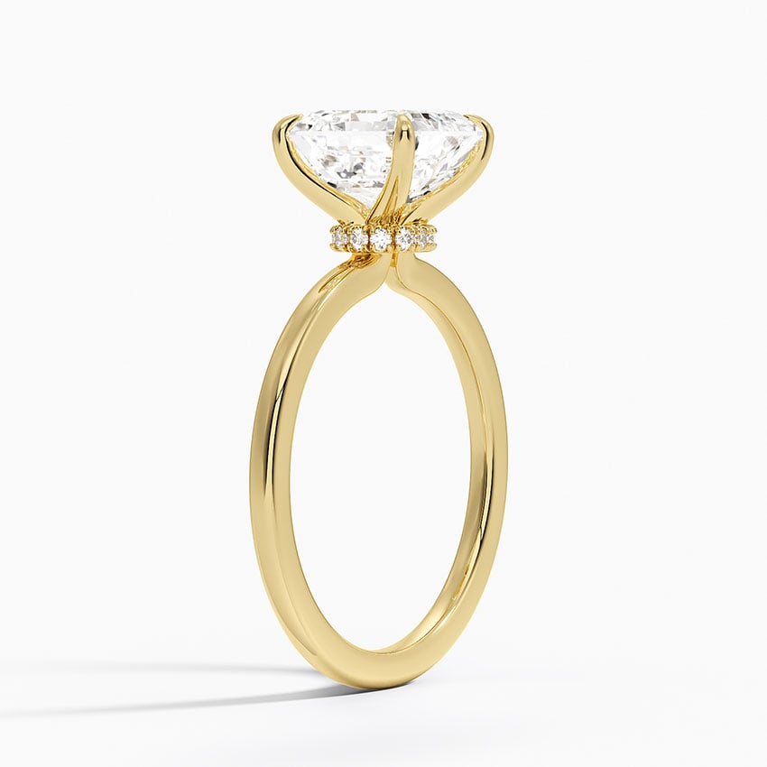Lab Grown Diamond Engagement Ring Asscher Cut Hidden-Halo Style Ring for Women - Image 6