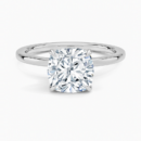 IGI Certified Lab Grown Diamond Engagement Ring Cushion Cut Hidden-Halo Style Ring for Women