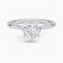IGI Certified Lab Grown Diamond Engagement Ring Heart Cut Hidden-Halo Style Ring for Women