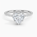 IGI Certified Lab Grown Diamond Engagement Ring Heart Cut Hidden Halo Cathedral Pavé Ring for Women