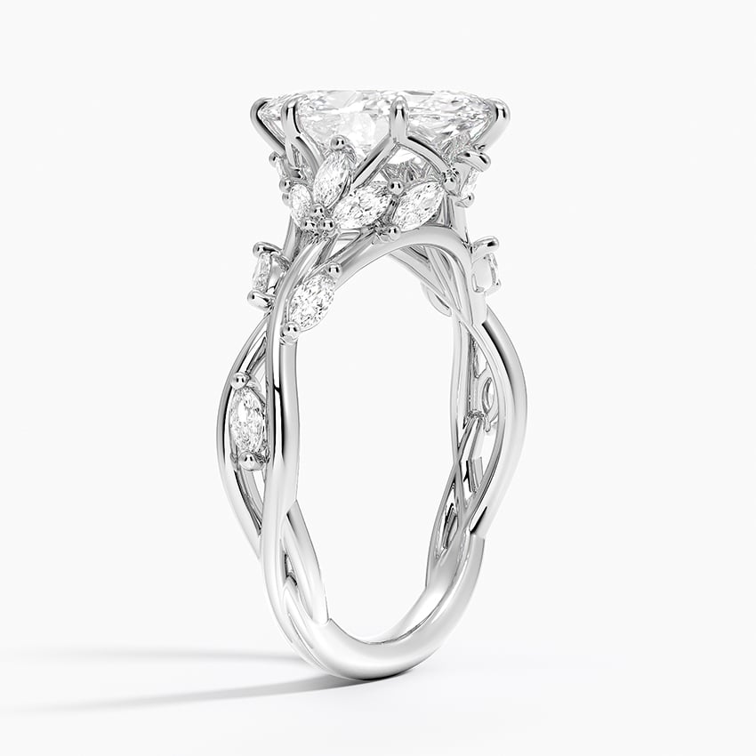 IGI Certified Lab Grown Diamond Engagement Ring Marquise Cut Vintage Inspired Floral for Women - Image 2