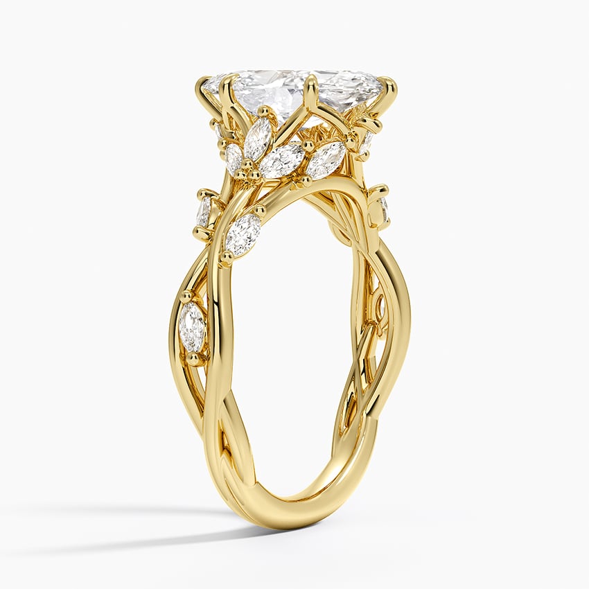 IGI Certified Lab Grown Diamond Engagement Ring Marquise Cut Vintage Inspired Floral for Women - Image 6