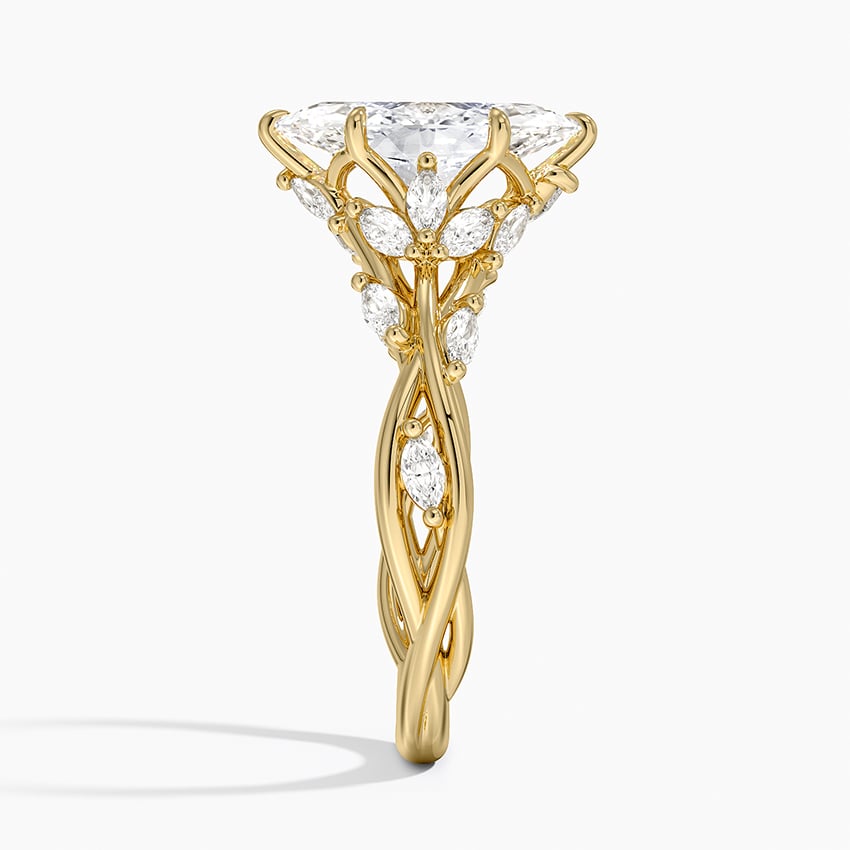 IGI Certified Lab Grown Diamond Engagement Ring Marquise Cut Vintage Inspired Floral for Women - Image 7