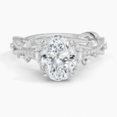 IGI Certified Lab Grown Diamond Engagement Ring Oval Cut Pave Style Ring for Women