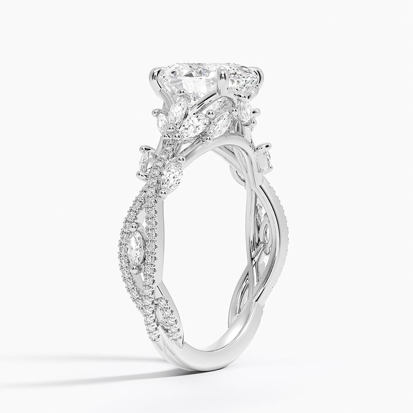 Lab Grown Diamond Engagement Ring Oval Cut Pave Style Ring for Women - Image 2