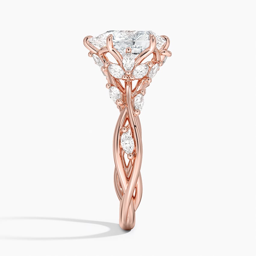 IGI Certified Lab Grown Diamond Engagement Ring Pear Cut Vintage Inspired Floral for Women - Image 11