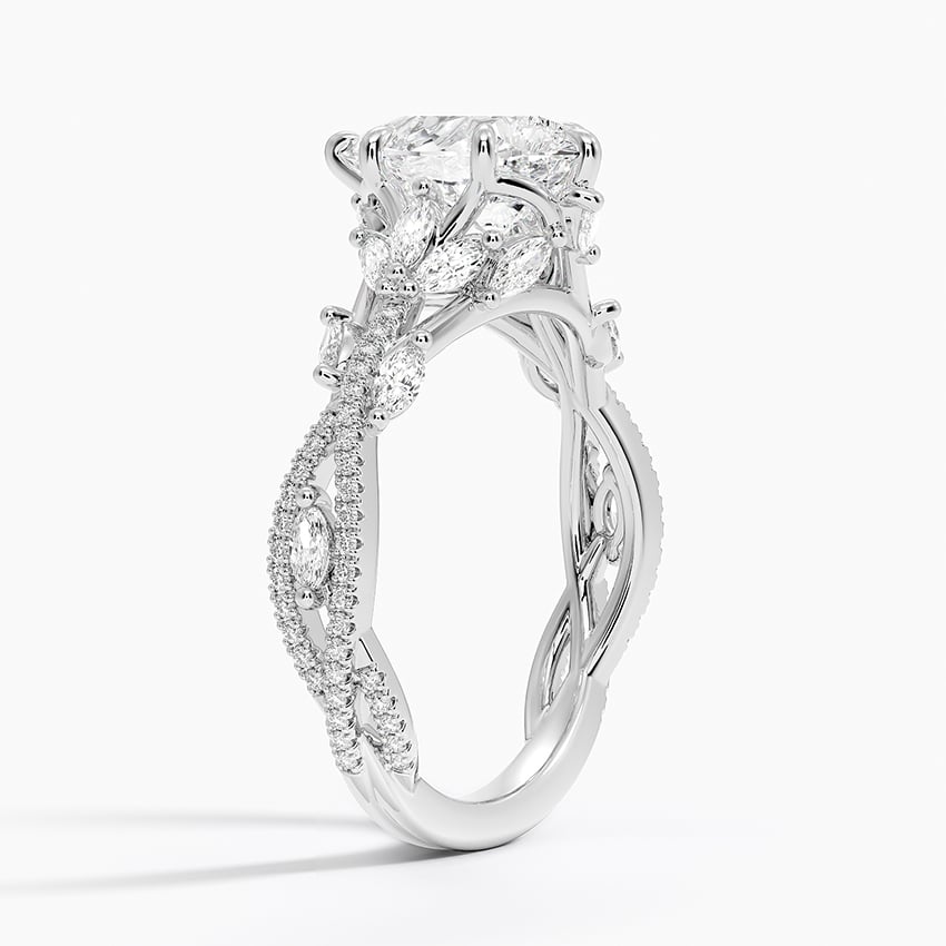 Lab Grown Diamond Engagement Ring Pear Cut Pave Style Ring for Women - Image 2