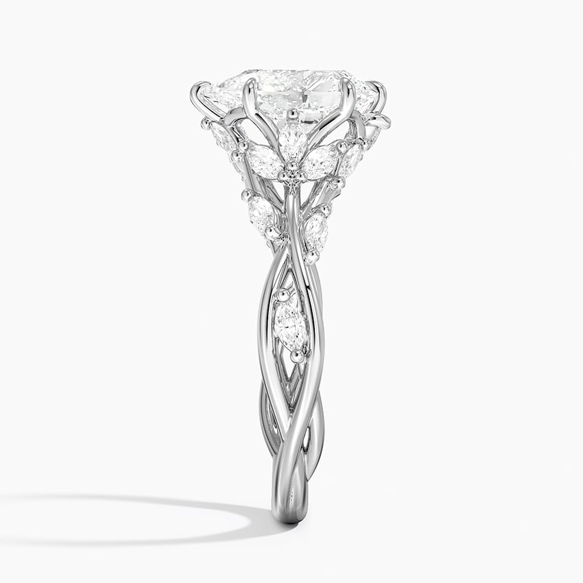 IGI Certified Lab Grown Diamond Engagement Ring Pear Cut Vintage Inspired Floral for Women - Image 3