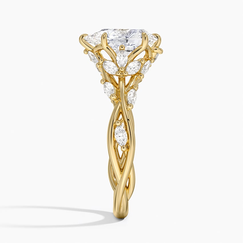 IGI Certified Lab Grown Diamond Engagement Ring Pear Cut Vintage Inspired Floral for Women - Image 7