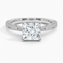 IGI Certified Lab Grown Diamond Engagement Ring Princess Cut Vintage Style Ring for Women
