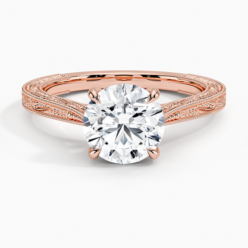 IGI Certified Lab Grown Diamond Engagement Ring Round Cut Vintage Style Ring for Women - Image 9