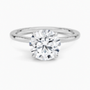 IGI Certified Lab Grown Diamond Engagement Ring Round Cut Hidden-Halo Style Ring for Women