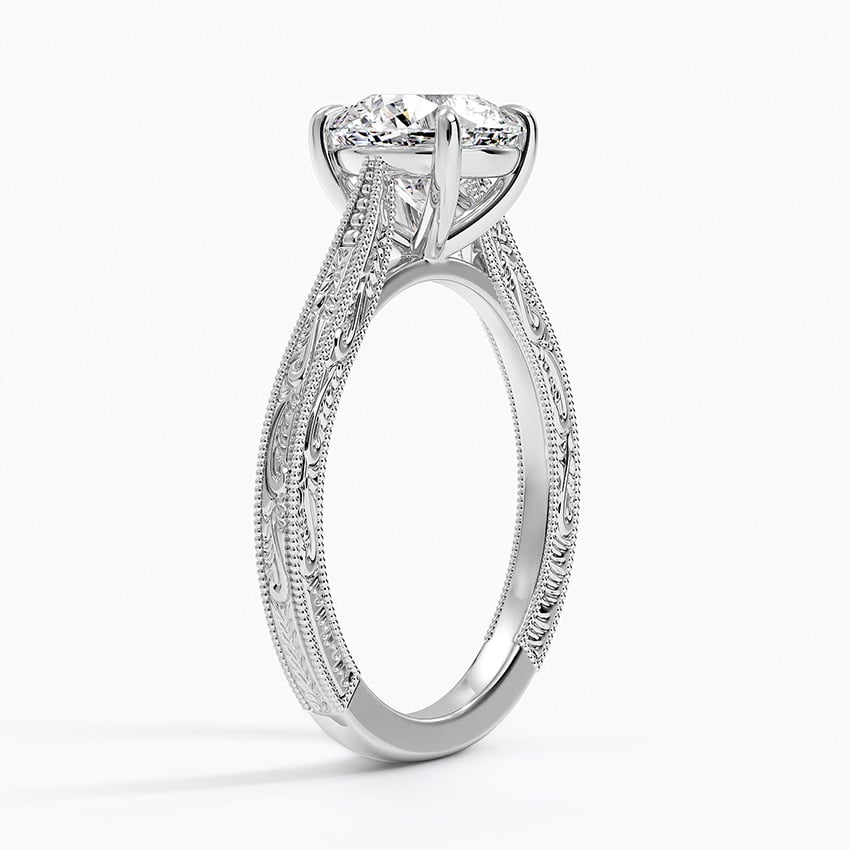IGI Certified Lab Grown Diamond Engagement Ring Round Cut Vintage Style Ring for Women - Image 2