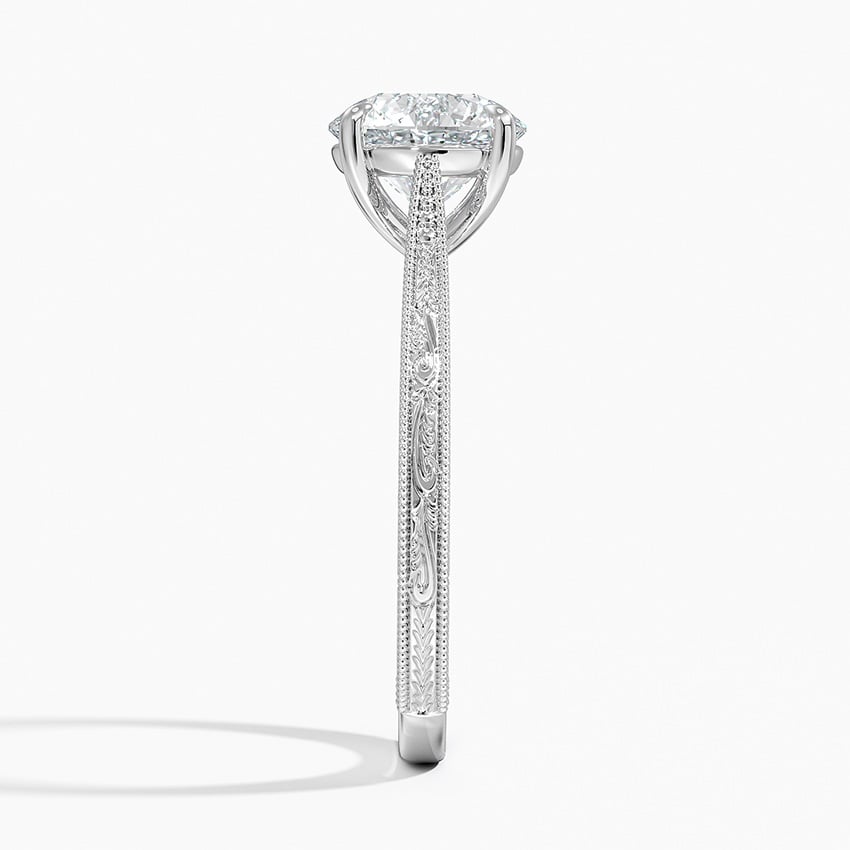 IGI Certified Lab Grown Diamond Engagement Ring Round Cut Vintage Style Ring for Women - Image 3