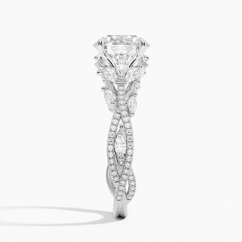 Lab Grown Diamond Engagement Ring Round Cut Pave Style Ring for Women - Image 3