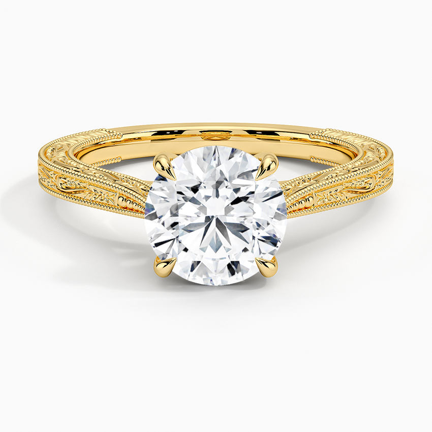 IGI Certified Lab Grown Diamond Engagement Ring Round Cut Vintage Style Ring for Women - Image 5