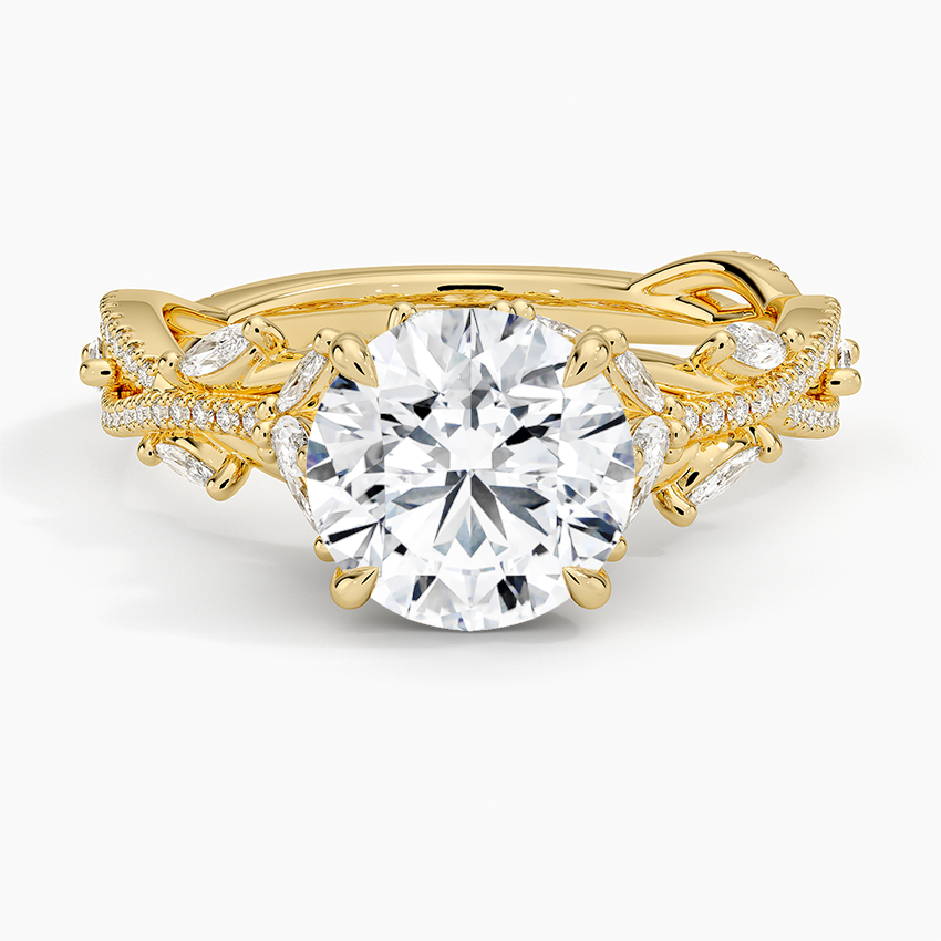 Lab Grown Diamond Engagement Ring Round Cut Pave Style Ring for Women - Image 5