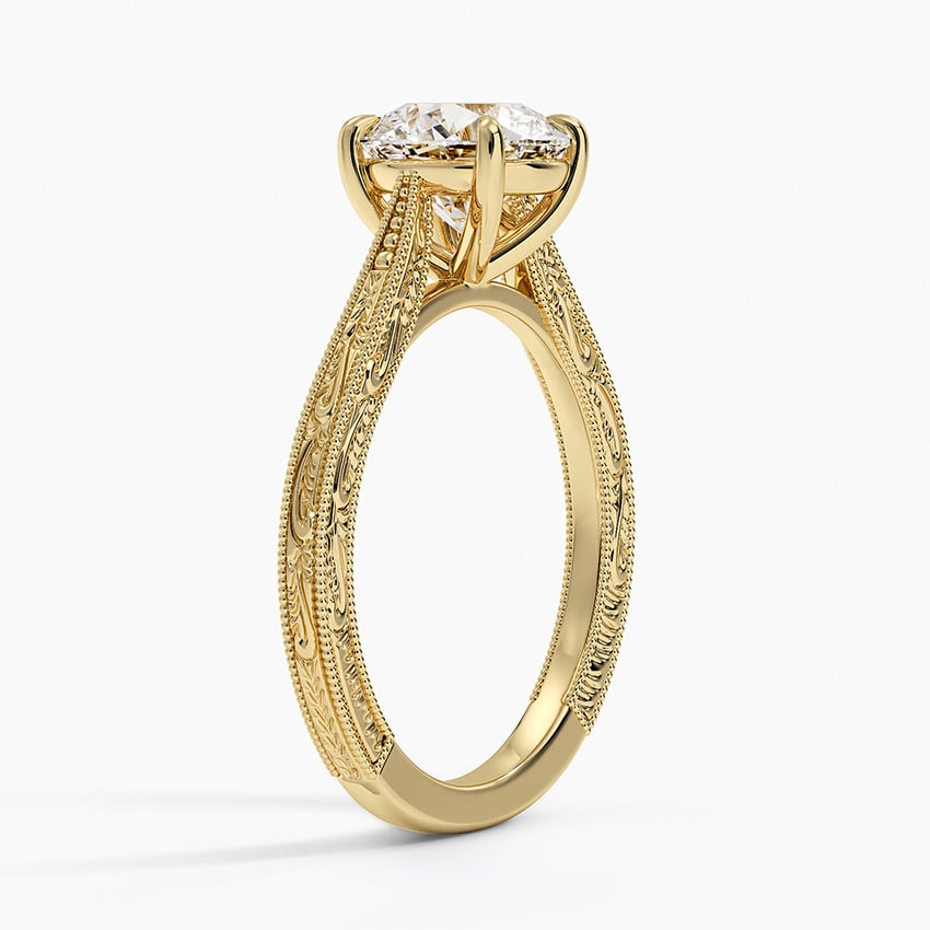 IGI Certified Lab Grown Diamond Engagement Ring Round Cut Vintage Style Ring for Women - Image 6