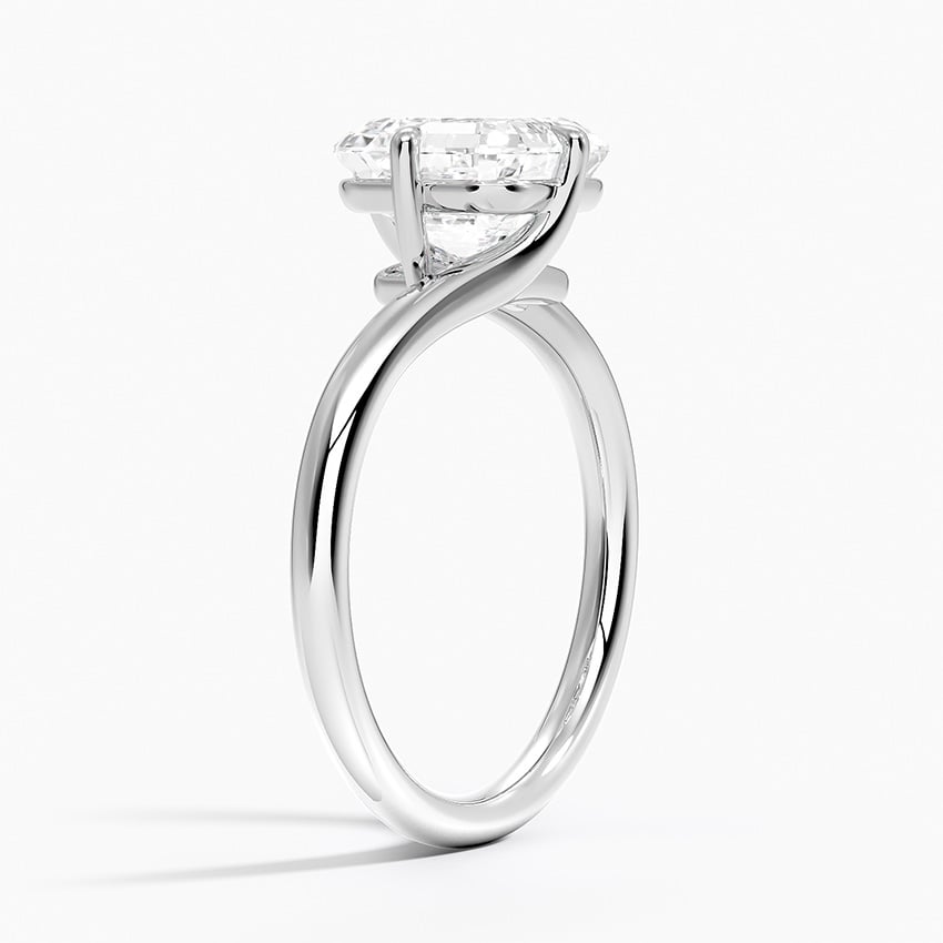 Lab Grown Diamond Engagement Ring Asscher Brilliant Twist Bypass Solitaire Ring - Image 2